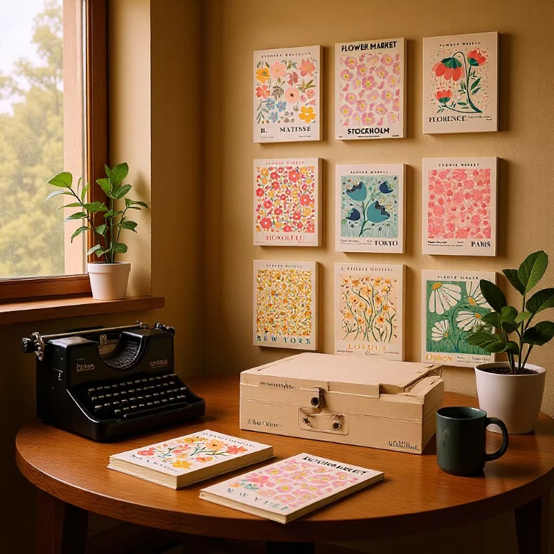 Amazon hot sale plant flower art canvas painting core poster living room home decoration hanging painting core delivery