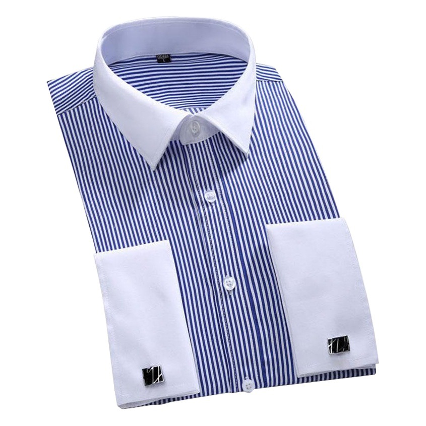 Primavera y verano exportación ebay AliExpress suelta hombres de negocios gemelos franceses camisa de otoño camisa de fiesta ropa de hombre