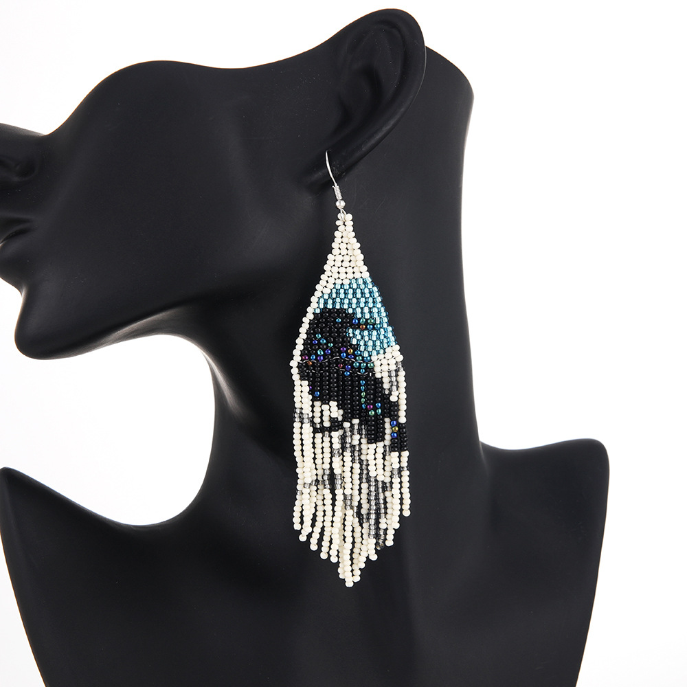 1 Pair Quantity 1 Pair Bohemian Geometric Color Block Glass Ear Hook
