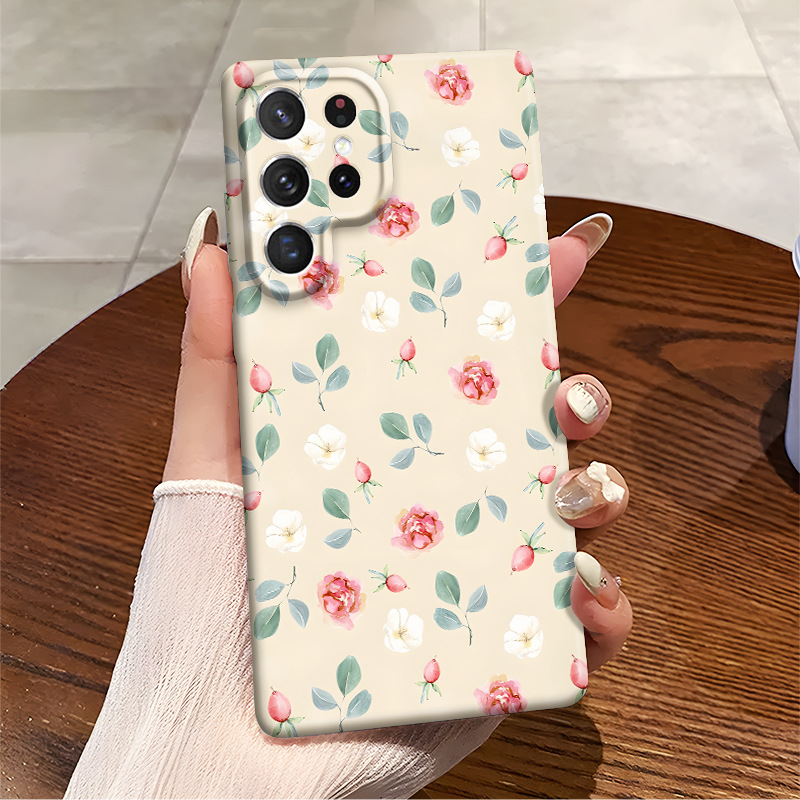 ins温柔风碎花适用于三星S24ultra跨境S23外贸GalaxyA73手机壳A04