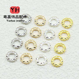 14k包金保色乾坤圈跑环隔珠 锻打捶纹圈 diy手链项链文玩饰品配件