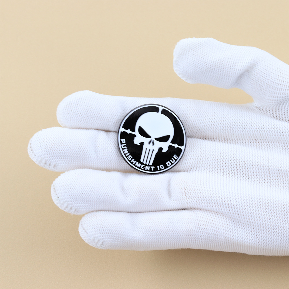 Punisher Ghost Rider Enamel Brooch Skull Cross Sight Lapel Pin Souvenir Fan Gift Badge