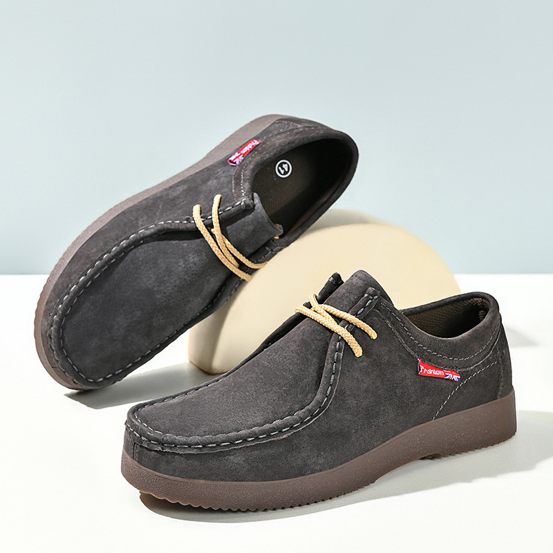 Nuevos zapatos de trabajo de moda transfronterizos británicos, zapatos de cuero casuales, zapatos de protección laboral, zapatos de flipboard de moda coreana