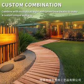 木质花园小径实木地板通道露台路径装饰地板木地板婚礼实木