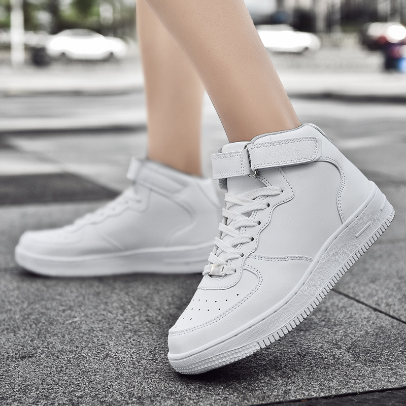 35 Small Size 36 Small White Shoes Men's and Women's High Top Board Shoes 45 Plus Size 46 Fashionable Plus Size 47 Fat Foot Wide Casual Shoes