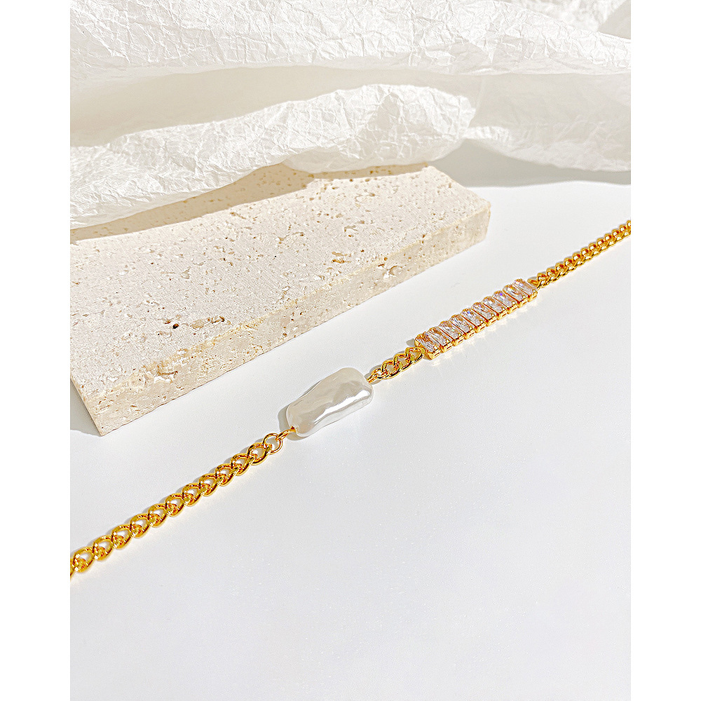 Fashion Geometric Stainless Steel Inlay Zircon Bracelets 1 Piece