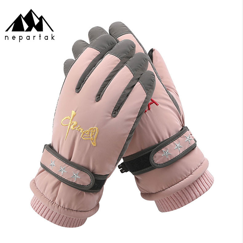 Vinterskidåkning vindtät sport anti-fall cykling utomhus Y9 söta varma delade finger tjocka handskar_voghion.com