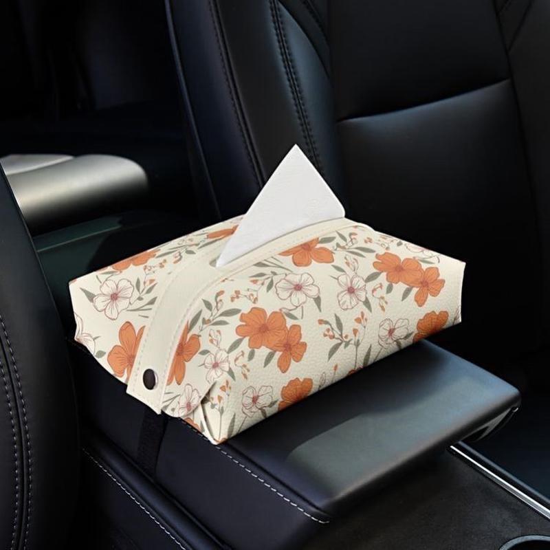 新鮮な花インカーティッシュボックス車クリエイティブシートバックティッシュバッグ車のアームレストボックス多機能紙ポンプ|undefined