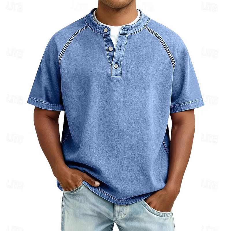 2026 New Cross-Border European and American Independent Site Men's Casual Versatile Retro Short-Sleeve Button-Up Loose Polo Shirt 2026 New Cross-Border European and American Independent Site Men's Casual Versatile Retro Short-Sleeve Button-Up Loose Polo Shirt
