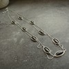 Two-color universal necklace, sweater, Korean style, simple and elegant design, gold and silver