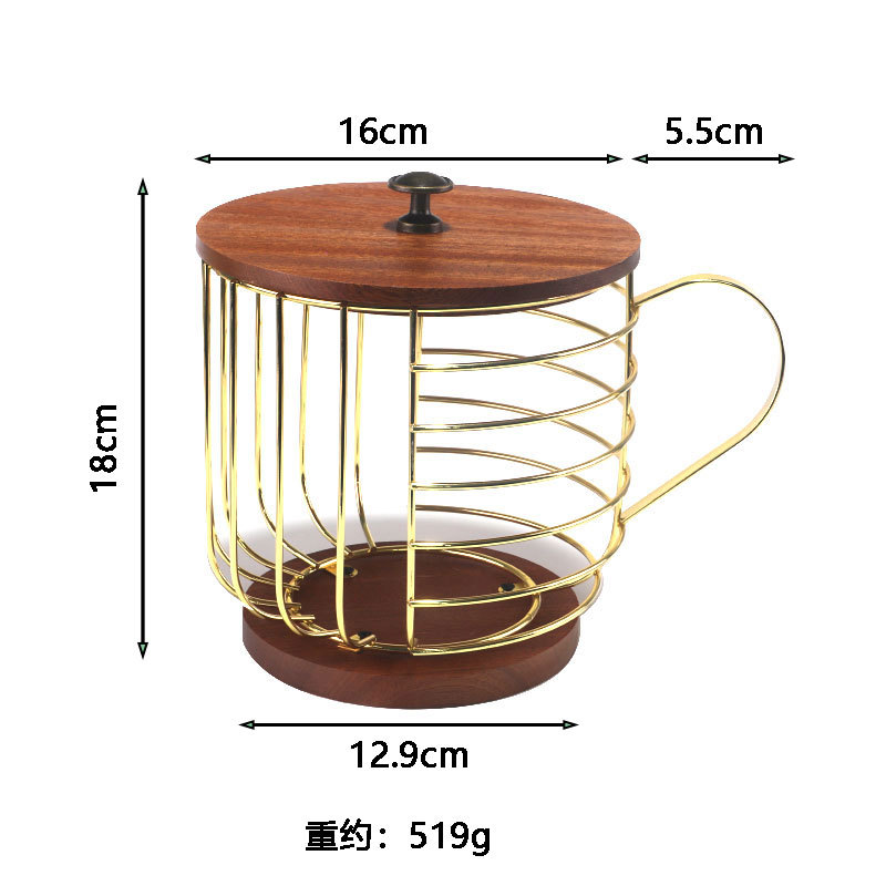 Cápsula de almacenamiento de café estante de almacenamiento de escritorio Candy Tea canasta de almacenamiento con tapa bolsa de té caja de almacenamiento barra de bar