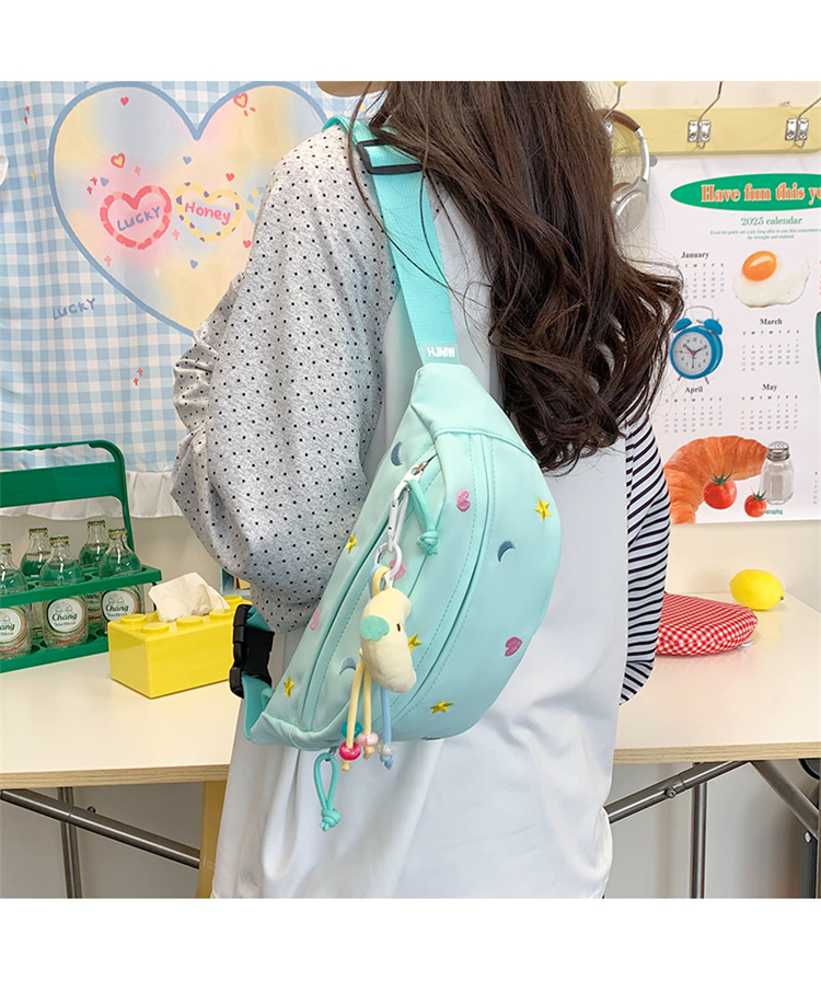 Women's Cute Star Moon Heart Shape Canvas Waist Bags display picture 5