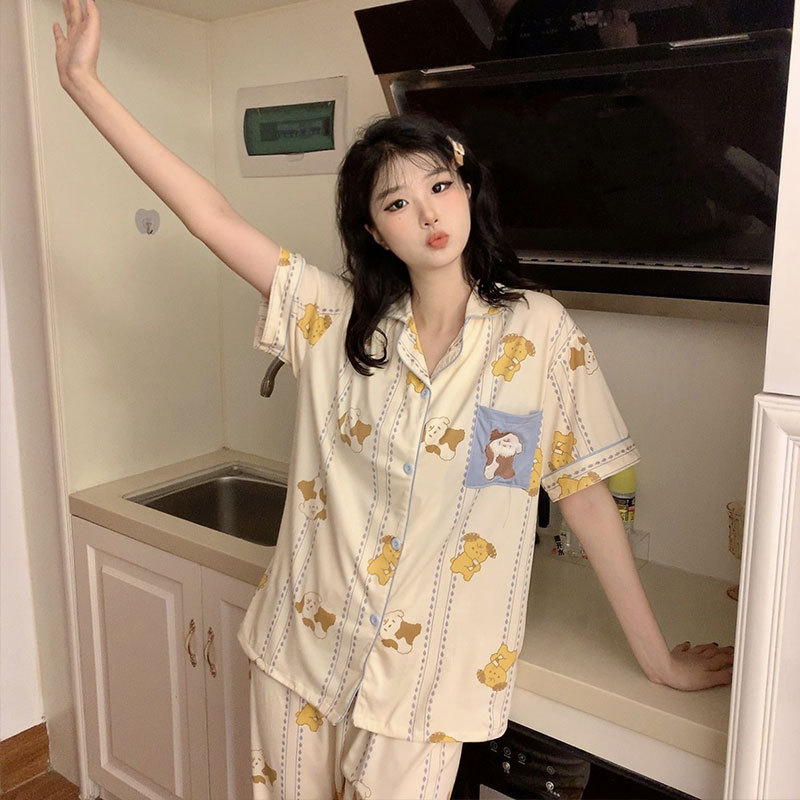D.M-160 Short-long milk tea puppy cardigan