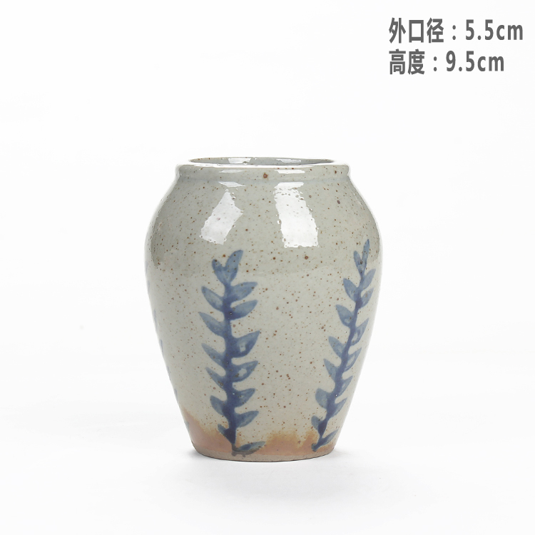 景徳鎮の多肉の植木鉢の陶磁器の個性のアイデアの復古の青い花の簡単な法師の控型の小さい古い杭の粗い陶器の植木鉢|undefined
