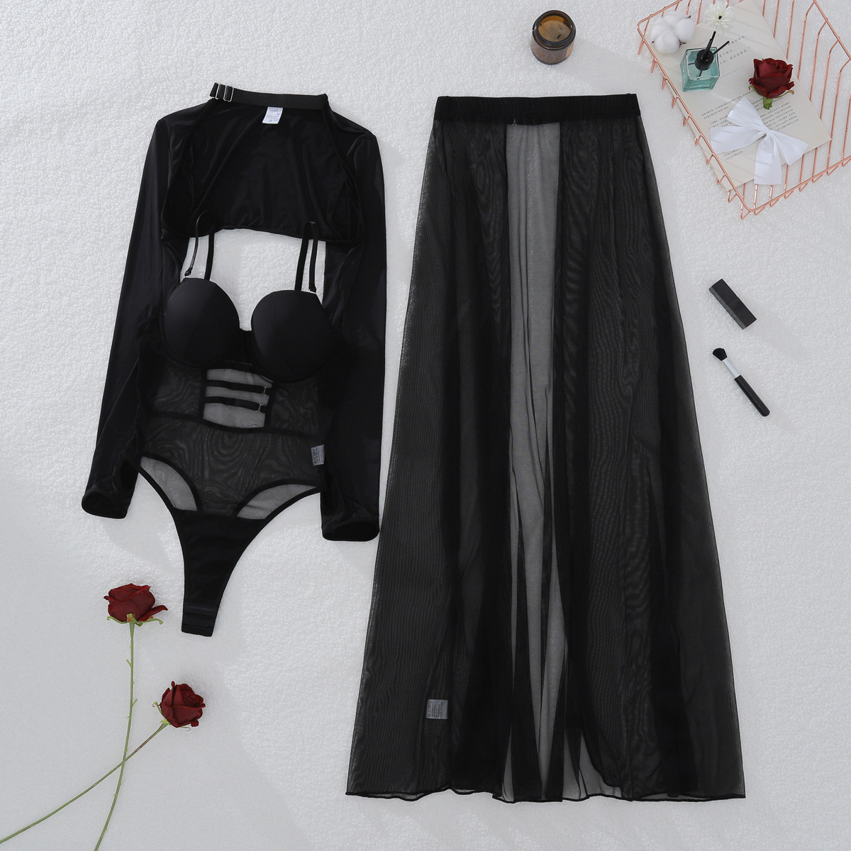 Ladies' Mesh Body-shaping Corsets Three-piece Set