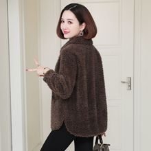 海宁2025新款冬仿羊剪绒大衣皮草外套女羊羔毛颗粒短款宽松加厚秋