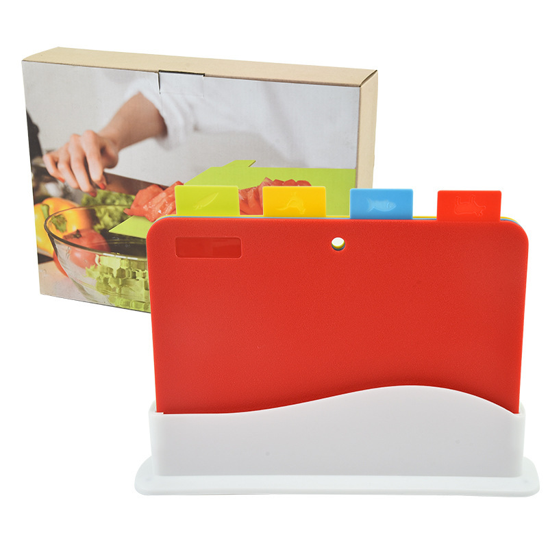 Tabla de corte de clasificación engrosada Juego de 4 piezas multifuncional hogar suplemento de alimentos para bebés tabla de cortar de plástico tabla de cortar de frutas