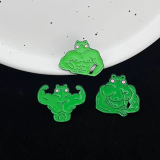 肌肉青蛙徽章健身胸针金属别针扣背包装饰品搞笑潮流卡通日韩配饰