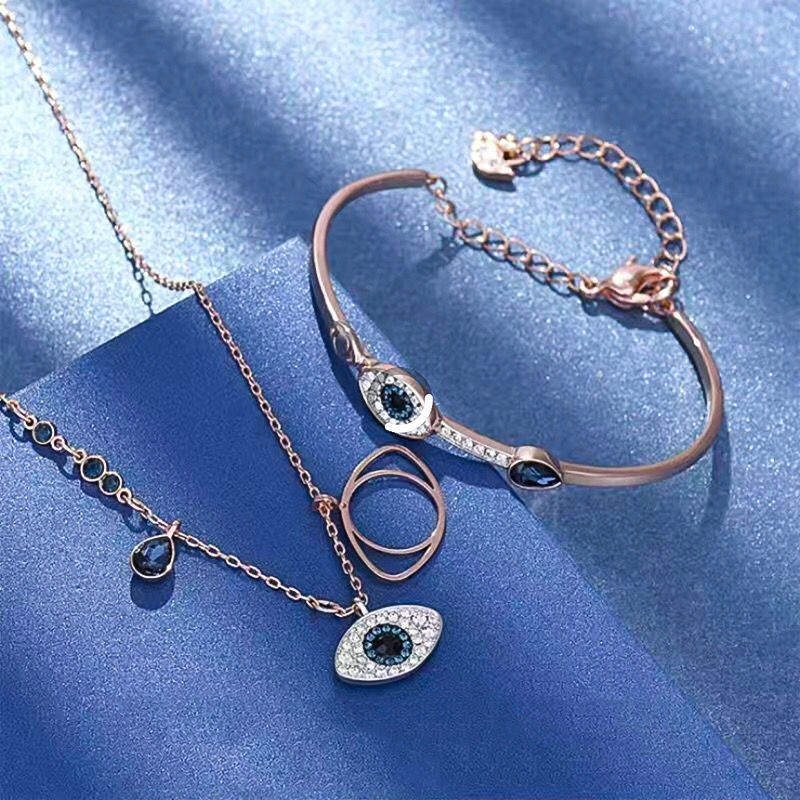 【金华热卖】施家奥地利水晶天然石 手镯时尚银手镯不褪色