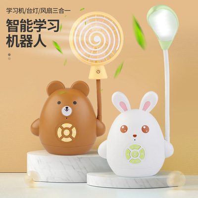 Learning machine intelligence Table lamp Voice dialogue children myopia rabbit robot children Early education Story Machine
