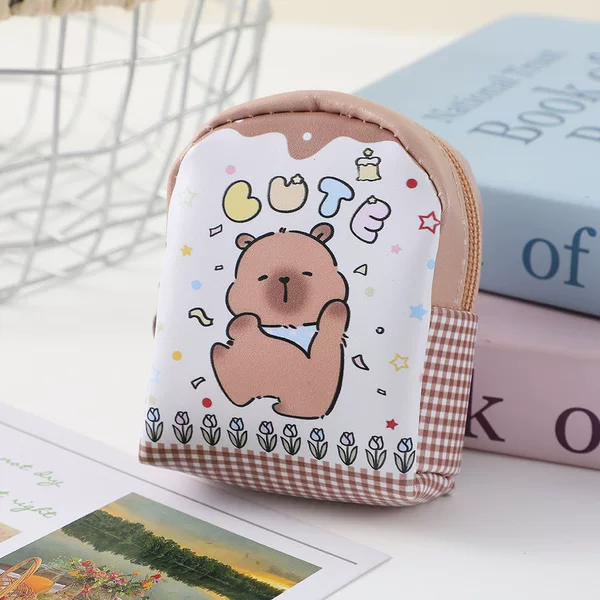 New Cute Capibala Coin Purse Ins Style Mini School Bag Student Portable Cosmetics Bag Headphone Bag