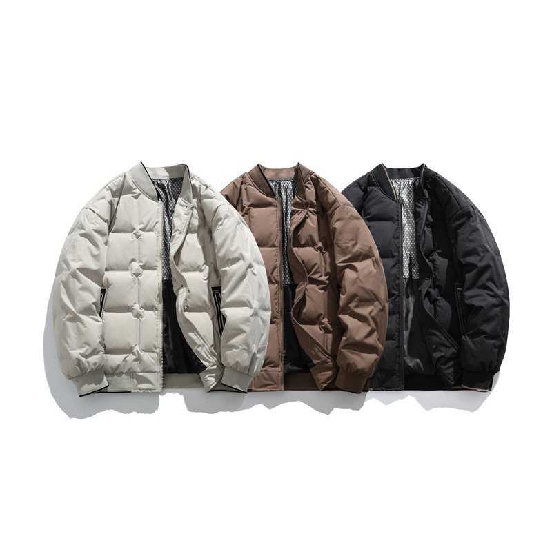 Chaqueta de pluma para hombre 2025 nuevo cuello de béisbol 90 blanco de acero grueso caliente estilo coreano chaqueta casual de invierno para hombre image 5