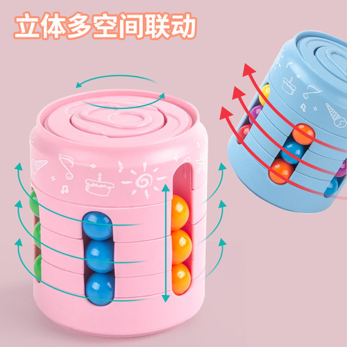 Can Magic Bean Fingertip Spinner Double-Sided Rolling Ball Puzzle Decompression Children's Toy Street Stall Supply Wholesale