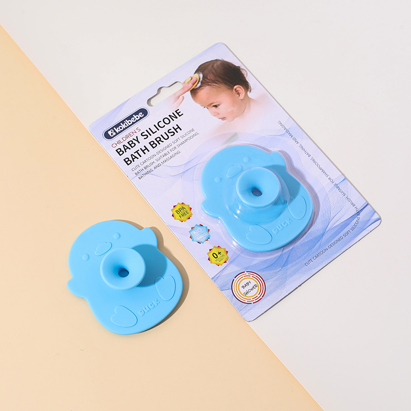Cepillo para champú de silicona para bebés, baño para bebés, baño, limpieza, cepillo para masaje del cuero cabelludo, cepillo para champú para bebés