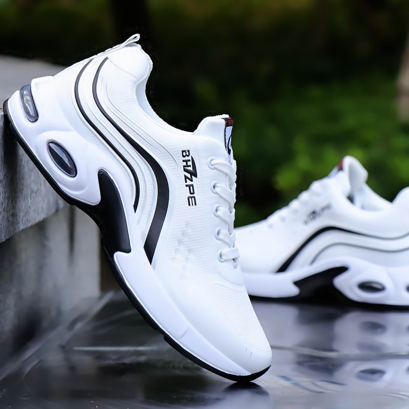 男鞋秋冬季皮面防水运动休闲鞋子男韩版潮鞋气垫鞋小白鞋跑步鞋男