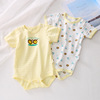Japanese summer thin children's cotton bodysuit suitable for men and women girl's, with short sleeve