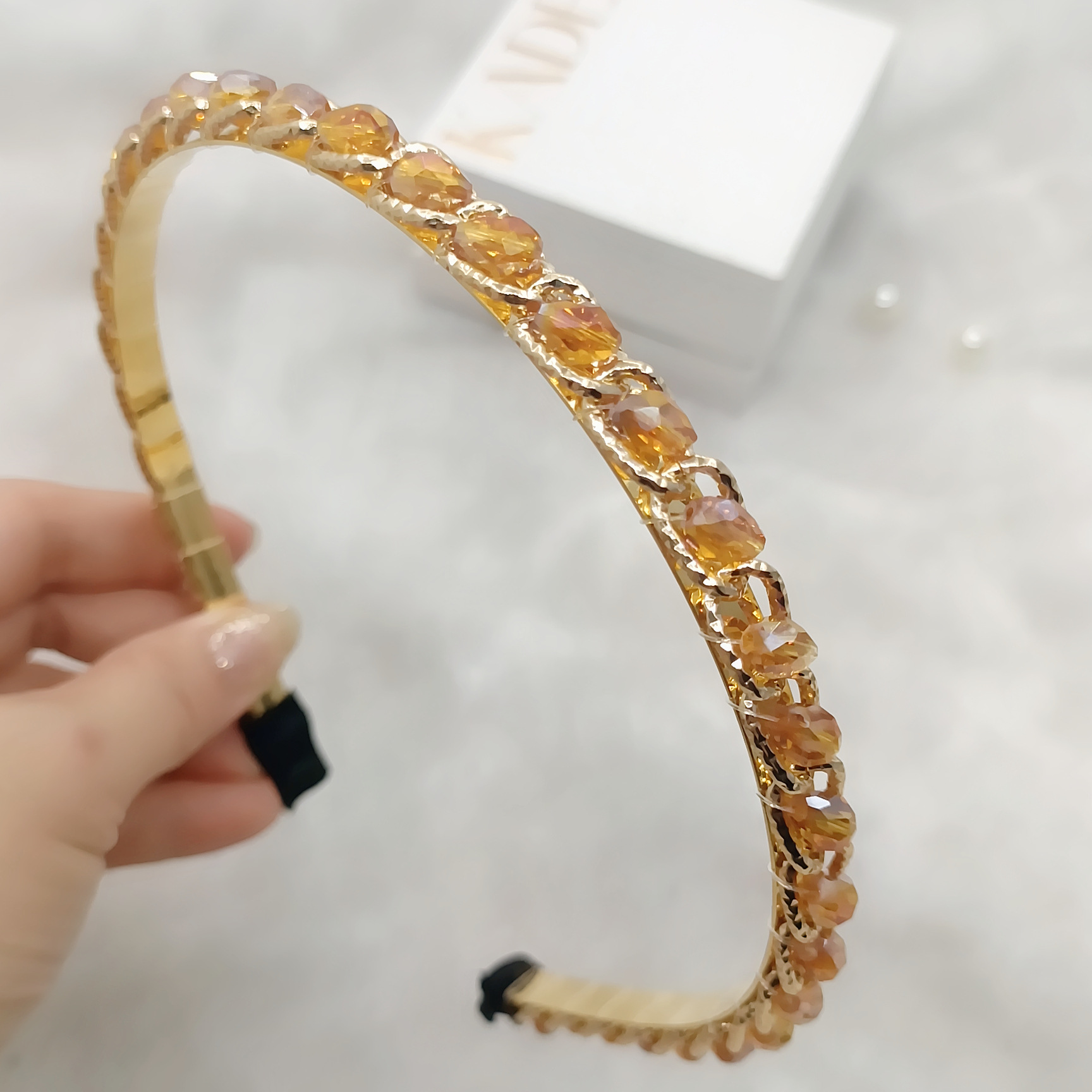 Diadema de Cristal Barroco de Cristal Artificial, Artesanal, Con Perlas, para Mujer