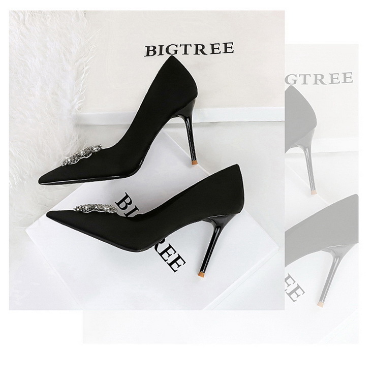 Women's Shoes banquet high heels stiletto women's shoes suede shallow mouth pointed metal butterfly rhinestone single shoes_voghion.com