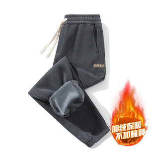 Factory direct supply winter fleece-lined casual pants autumn and winter best selling live explosions outside wear toe sports cotton pants to keep warm