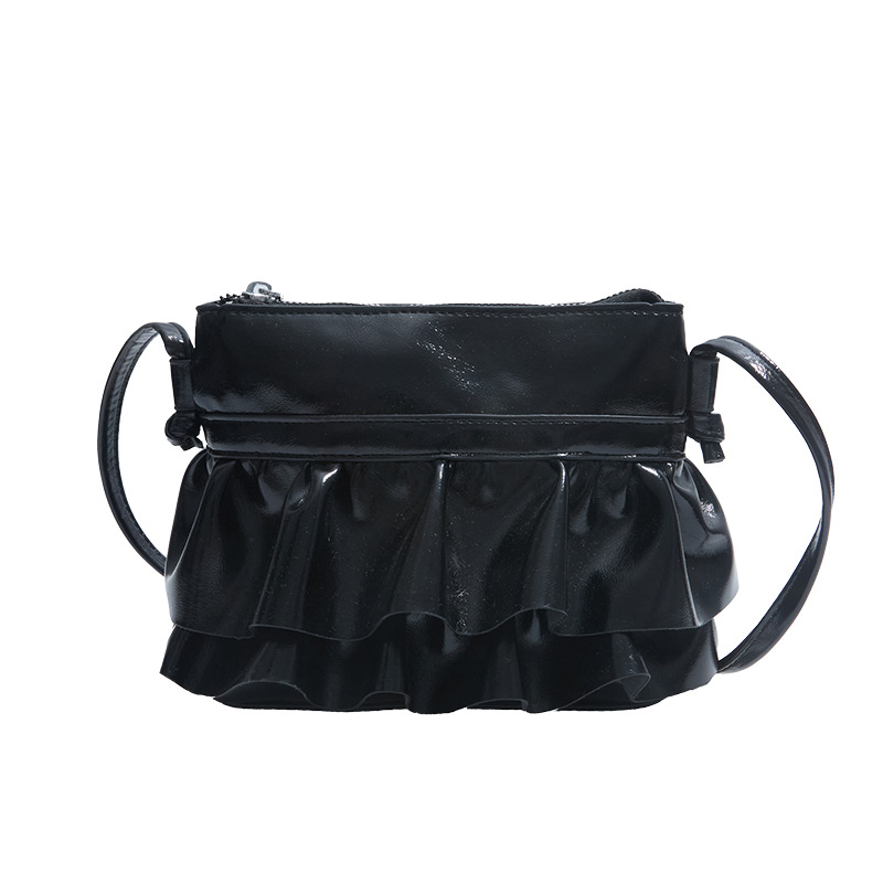 Bolso pequeño de moda coreana 2025 verano nuevo bolso femenino plisado con volantes bolso bandolera salvaje estilo occidental