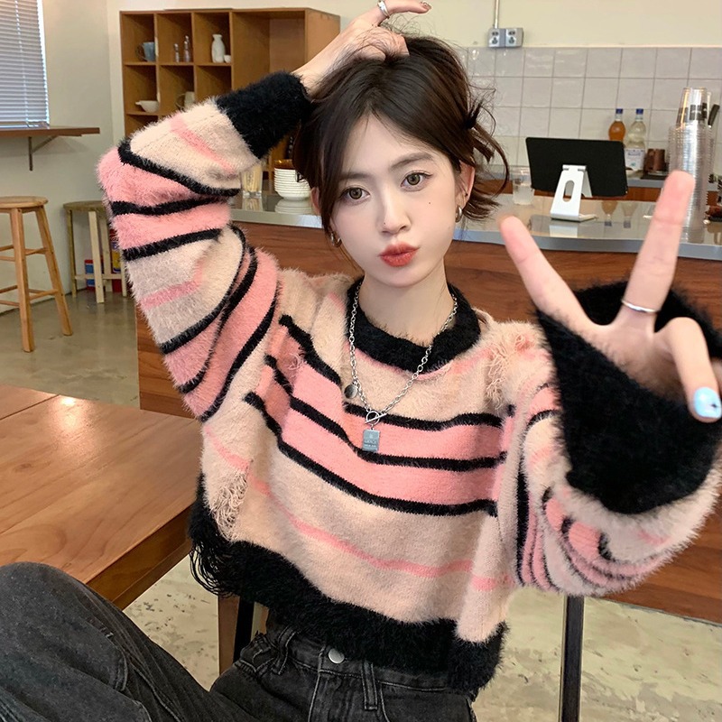 Knitted demi-season fashionable design sweater