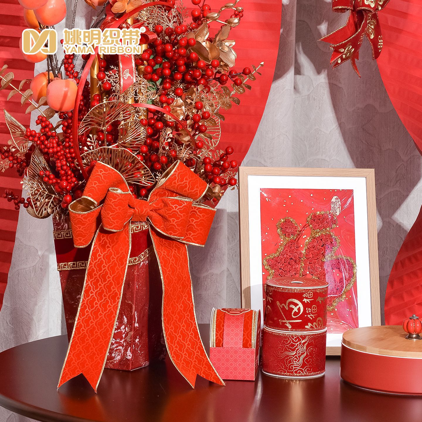 Cortina de boda correa de dibujo de flores decoración de la casa nueva decoración del dormitorio con alambre de hierro correa de torsión