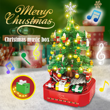 圣诞音乐盒积木正博9003圣诞树拼装积木玩具圣诞儿童礼物代发团购