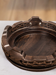 BB4C批發黑檀實木圓形底座花瓶花盆魚缸佛像茶壺紅木擺件盆景