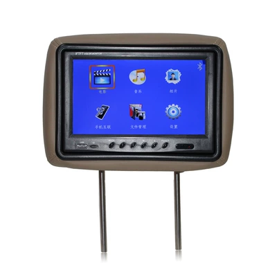9-inch universal headrest monitor MP5 car HD screen LCD TV USB/TF card playing movie car (Car display) - 9-inch-beige-headrest-mp5