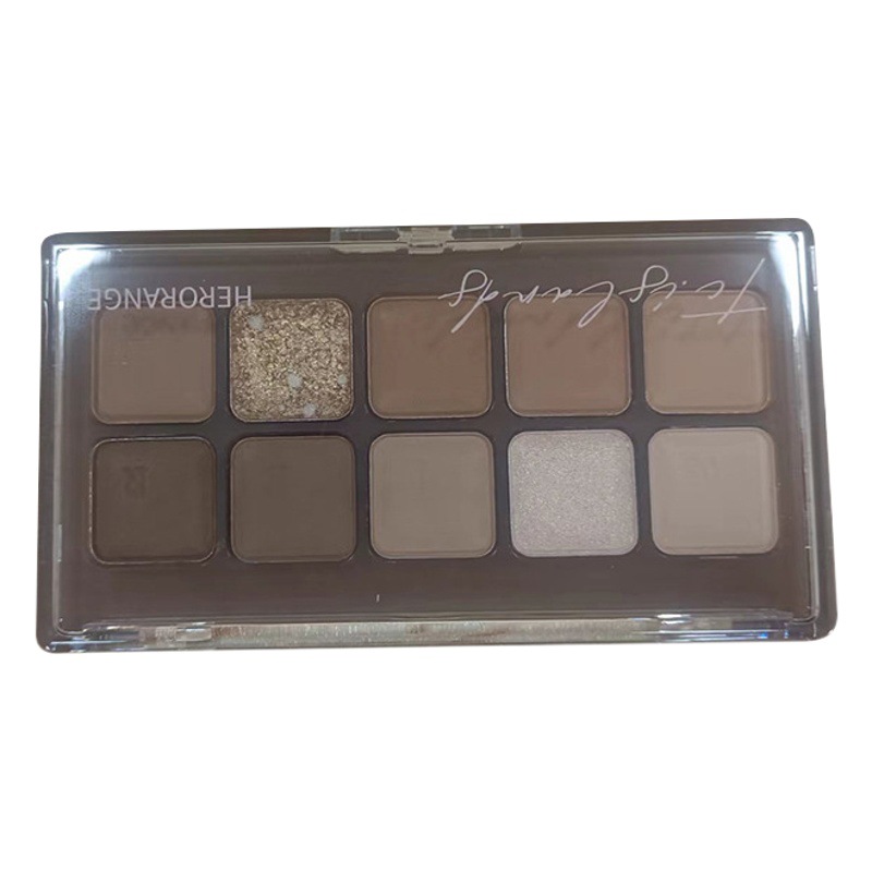 Herorange Small Keyboard Ten-Color Eyeshadow Palette Ins Super Popular Korean Autumn and Winter Low Saturation Orange Brown Milk Tea Color Eyeshadow