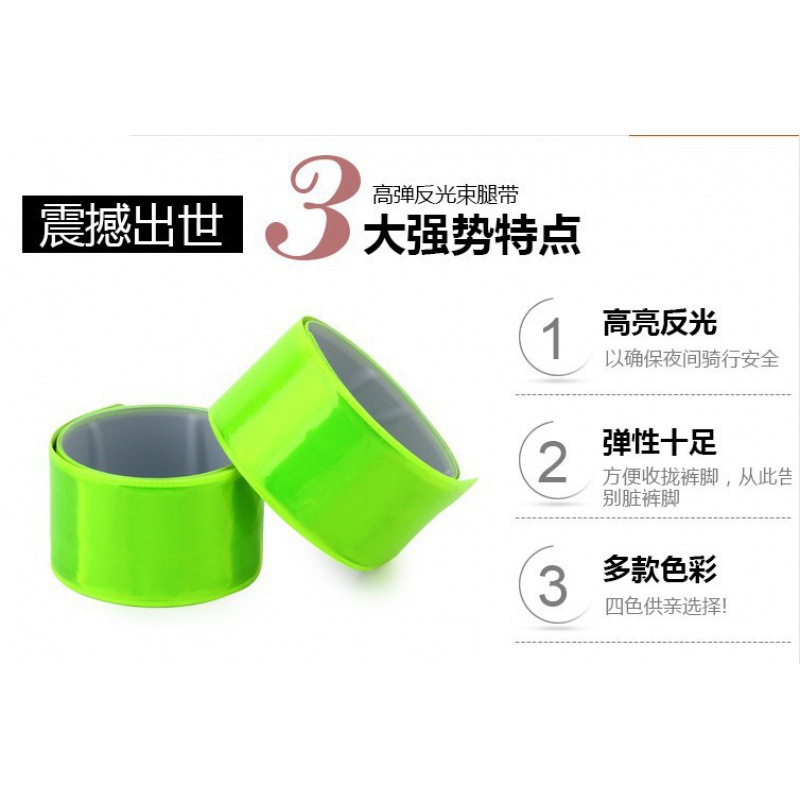 Selección estricta fábrica en stock correa reflectante correa de muñeca anillo de presión reflectante pulsera reflectante tira de advertencia deportiva 13,5g