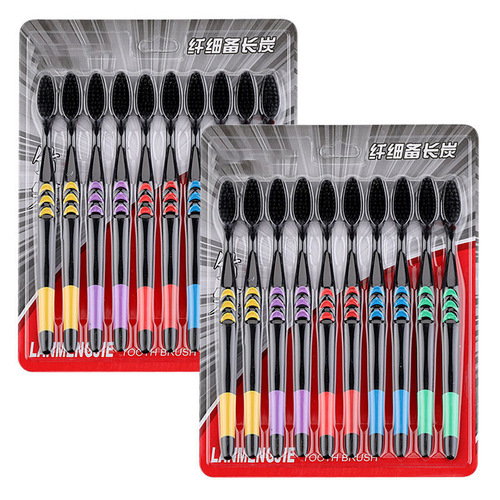 Little Moon Toothbrush Soft-bristled Toothbrush Bamboo Charcoal Whitening Toothpaste Toothbrush Set Family Package