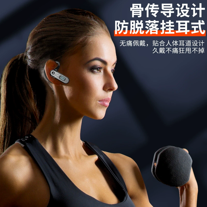 Костная проводимость Bluetooth наушники (V28) односторонние, шумоподавление, цифровой LED, Bluetooth 5.2