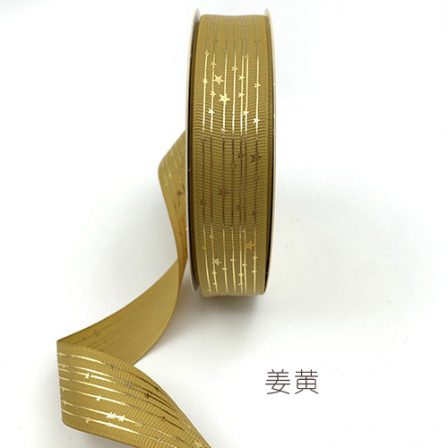 Hilo dorado cinta Star ribbon bar material de soporte cinta flor caja de regalo embalaje cinta hecha a mano al por mayor