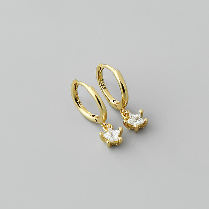Retro Zirconia Star Pendant Copper Earrings Wholesale Nihaojewelrypicture1