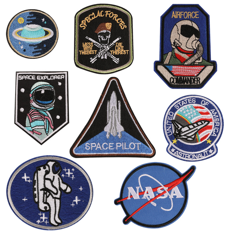 萱萱电脑绣花标宇航员空军服装辅料DIY补丁贴徽章刺绣贴布标布贴