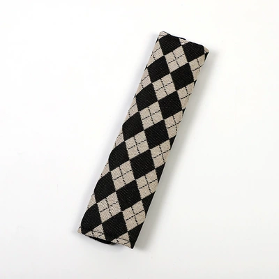 Car Seat Belt Shoulder Seat belt shoulder pad - jacquard-rhombus-khaki-shoulder-pads