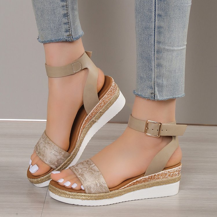 Women's Vintage Style Solid Color Open Toe Roman Sandals display picture 18