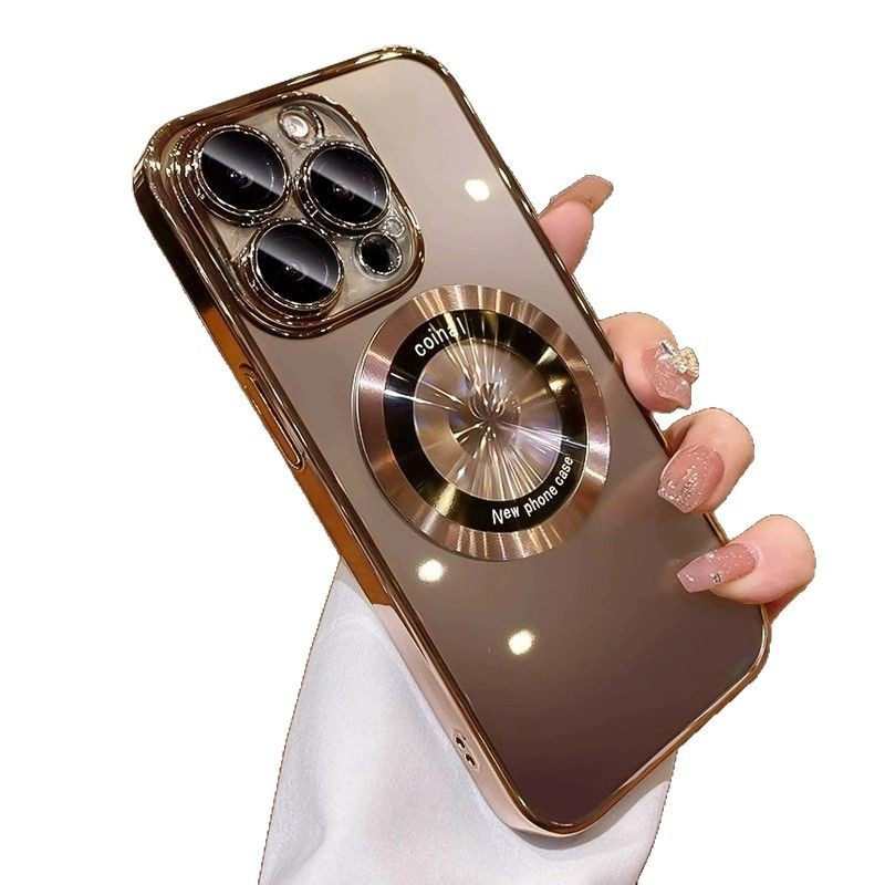 iphone16PROMAX フラッシュマジック虫眼鏡電気メッキ 17 携帯電話ケース CD パターン Apple 磁気吸引 6E ソフトシェル 15 に適しています|undefined