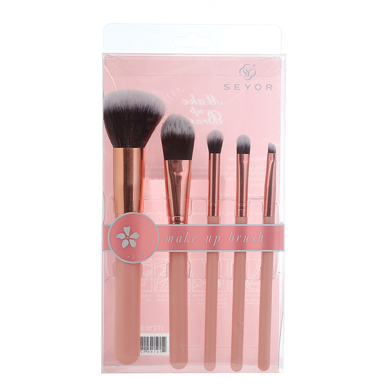 5 conjuntos de cepillo - rosa (envasado en PVC)